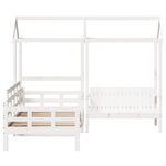 vidaXL Ensemble de lit de jour et de banc et toit 90x190 cm pin massif