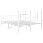 vidaXL Cadre de lit métal avec tête de lit/pied de lit blanc 120x190cm