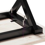vidaXL Table à manger cadre en X 80x50x75 5cm bois de pin massif fonte