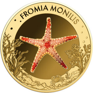 Monnaie RED STARFISH Sea Creatures 1/1000 Oz Or 3000 Francs Chad
