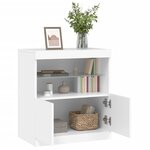 vidaXL Buffet avec lumières LED blanc 60x37x67 cm
