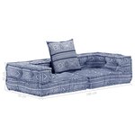 Vidaxl pouf modulaire à 2 places indigo tissu