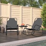 vidaXL Chaises longues à bascule lot de 2 Gris Acier et textilène