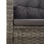 vidaXL Salon de jardin 2 Pièces avec coussins Gris Résine tressée