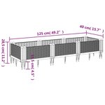 vidaXL Jardinière avec piquets noir 125x40x28 5 cm PP