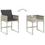 vidaXL Ensemble à manger de jardin et coussins 15 Pièces gris clair rotin