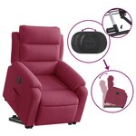vidaXL Fauteuil inclinable électrique rouge bordeaux velours