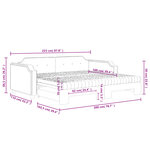 vidaXL Lit de jour avec gigogne et matelas gris foncé 100x200 cm tissu