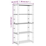 vidaXL Support de rangement à 5 niveaux gris 80x38x170 cm bois de pin