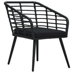 vidaXL Chaises de jardin lot de 2 avec coussins Résine tressée Noir