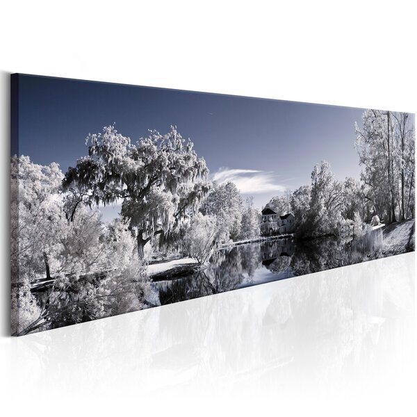 Tableau - wintry lake l x h en cm 120x40