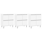 vidaXL Buffets 3 Pièces Blanc Bois d'ingénierie