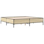 vidaXL Cadre de lit chêne sonoma 180x200 cm bois d'ingénierie et métal