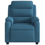 vidaXL Fauteuil inclinable de massage bleu velours