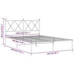vidaXL Cadre de lit métal avec tête de lit noir 135x190 cm