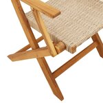 vidaXL Chaises de jardin pliantes lot de 6 beige rotin et bois massif
