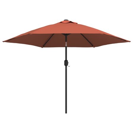 vidaXL Parasol d'extérieur avec LED et mât en acier 300 cm Terre cuite