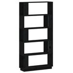 vidaXL Bibliothèque/Séparateur de pièce Noir 80x25x163 5 cm Pin massif