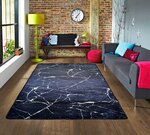 Tapis de salon MARBRE 120 x 180 cm - Noir