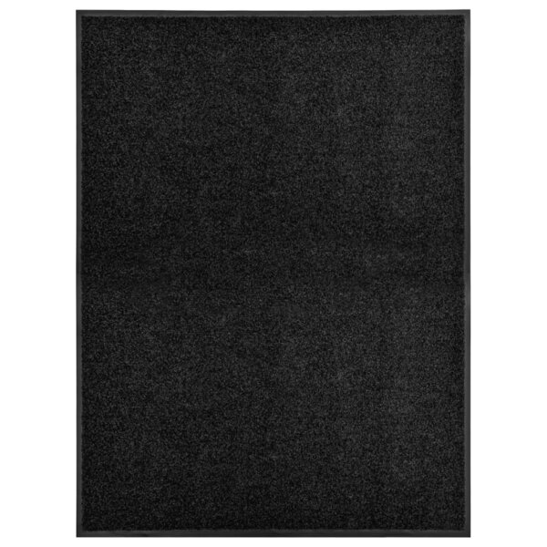 vidaXL Paillasson lavable Noir 90x120 cm