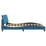 vidaXL Cadre de lit avec tête de lit bleu 180x200 cm velours