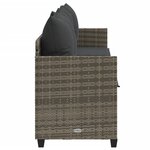 vidaXL Chaise longue avec coussins gris résine tressée