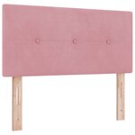 Lit à sommier box avec matelas rose en velours petit double
