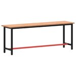 vidaXL Établi 220x55x81 5 cm bois massif de hêtre et métal