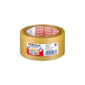 Ruban adhésif pvc colle caoutchouc naturel 65 microns h50 mm x l66 m transprent tesa