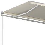 vidaXL Auvent automatique rétractable avec poteaux 6x3 5 m Crème