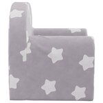 vidaXL Canapé-lit pour enfants gris clair avec étoiles peluche douce