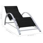 vidaXL Chaise longue textilène et aluminium noir