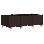 vidaXL Jardinière à roulettes marron 150x80x54 cm PP