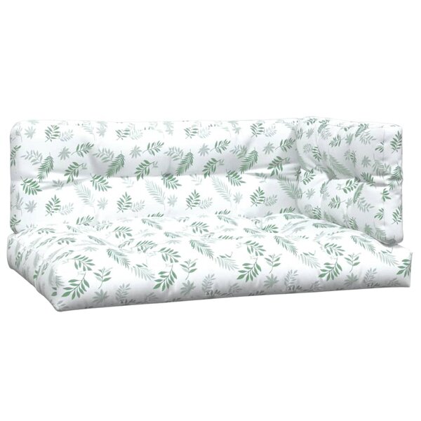 vidaXL Coussins de palette lot de 3 motif de feuilles tissu