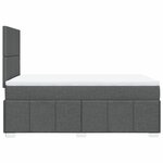 vidaXL Sommier à lattes de lit avec matelas Gris foncé 120x200cm Tissu