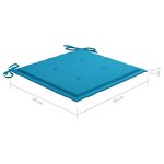 vidaXL Chaise à bascule avec coussin bleu Bois de teck solide