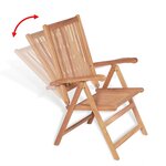 vidaXL Chaises inclinables de jardin lot de 2 Bois de teck solide