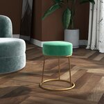 vidaXL Tabouret rond Bleu clair Velours