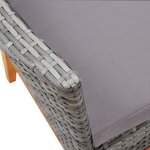 vidaXL Mobilier d'extérieur 7 Pièces résine tressée et bois d'acacia gris