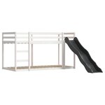 vidaXL Lit superposé avec toboggan et rideaux rose 90x190 cm