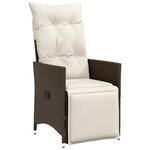vidaXL Ensemble de bistro de jardin 11 Pièces coussins marron poly rotin