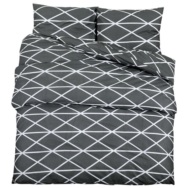 vidaXL Ensemble de housse de couette Gris 200x220 cm Coton