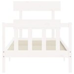 vidaXL Cadre de lit avec tête de lit blanc simple bois massif