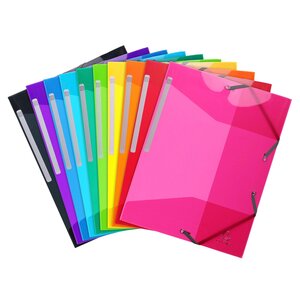 Chemise 3 Rabats À Élastiques Polypropylène 5/10e Iderama Pp - A4 - Couleurs Assorties - X 30 - Exacompta