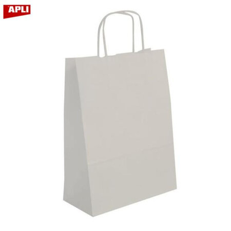 Paq 50 Sacs 18X8X21 Kraft Blanc