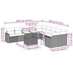 vidaXL Salon de jardin 11 Pièces avec coussins beige résine tressée