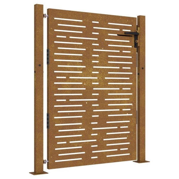 vidaXL Portail de jardin 105x155 cm acier corten conception de carré