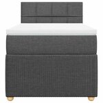 vidaXL Sommier à lattes de lit et matelas Gris foncé 90x190 cm Tissu