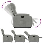 vidaXL Fauteuil inclinable gris clair tissu microfibre
