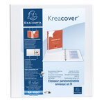 Classeur Pp Personnalisable Kreacover - 2 Anneaux En D 40mm - A4 Maxi - Blanc - X 10 - Exacompta